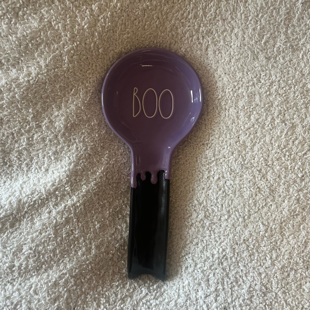 Rae Dunn Purple and Black 'Boo' Spoon Rest